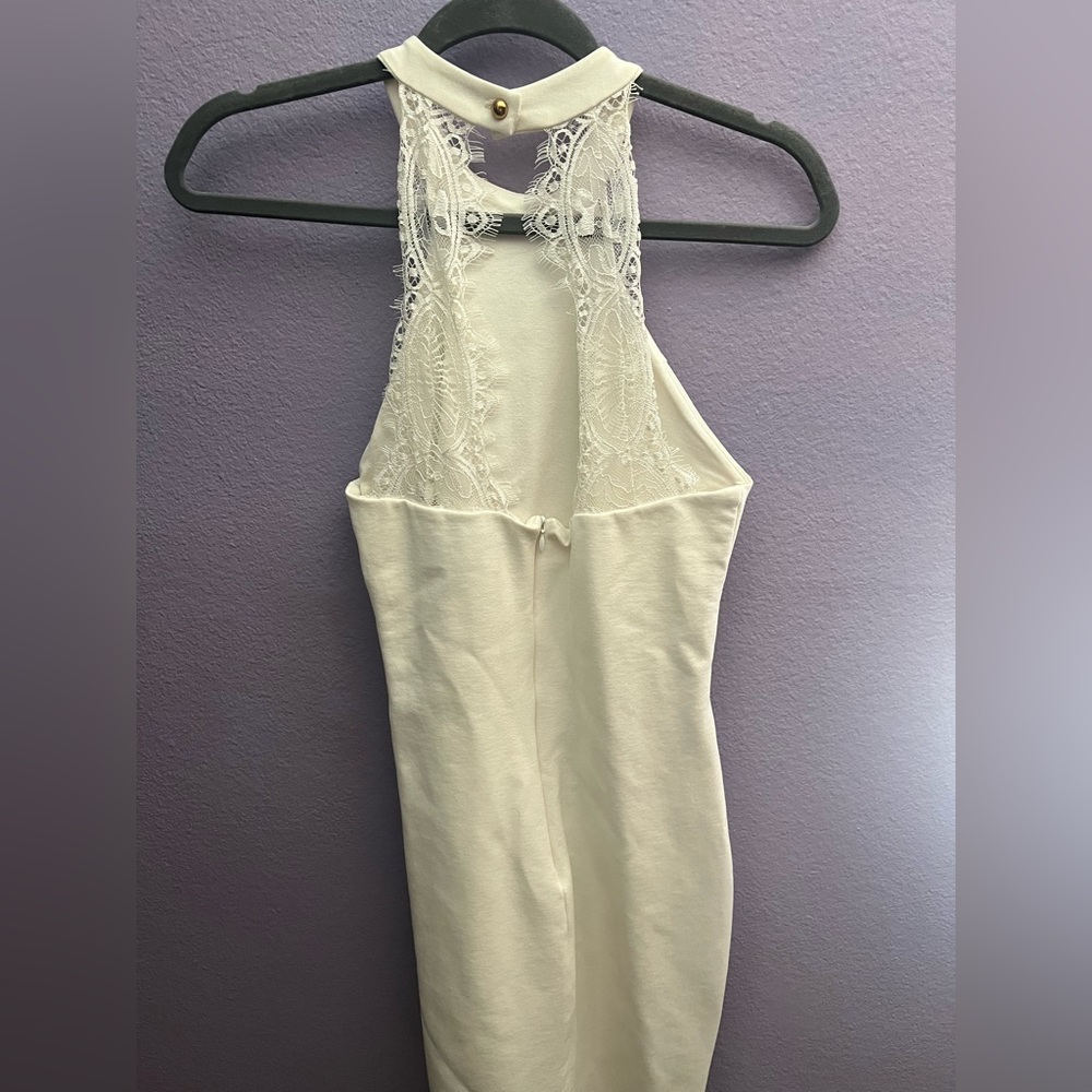 Endlessly Alluring White Lace Bodycon Dress - Picture 5 of 7